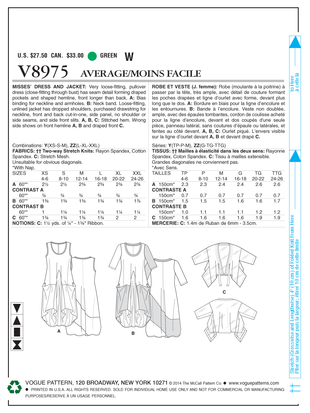 Vogue Dress and Jacket V8975