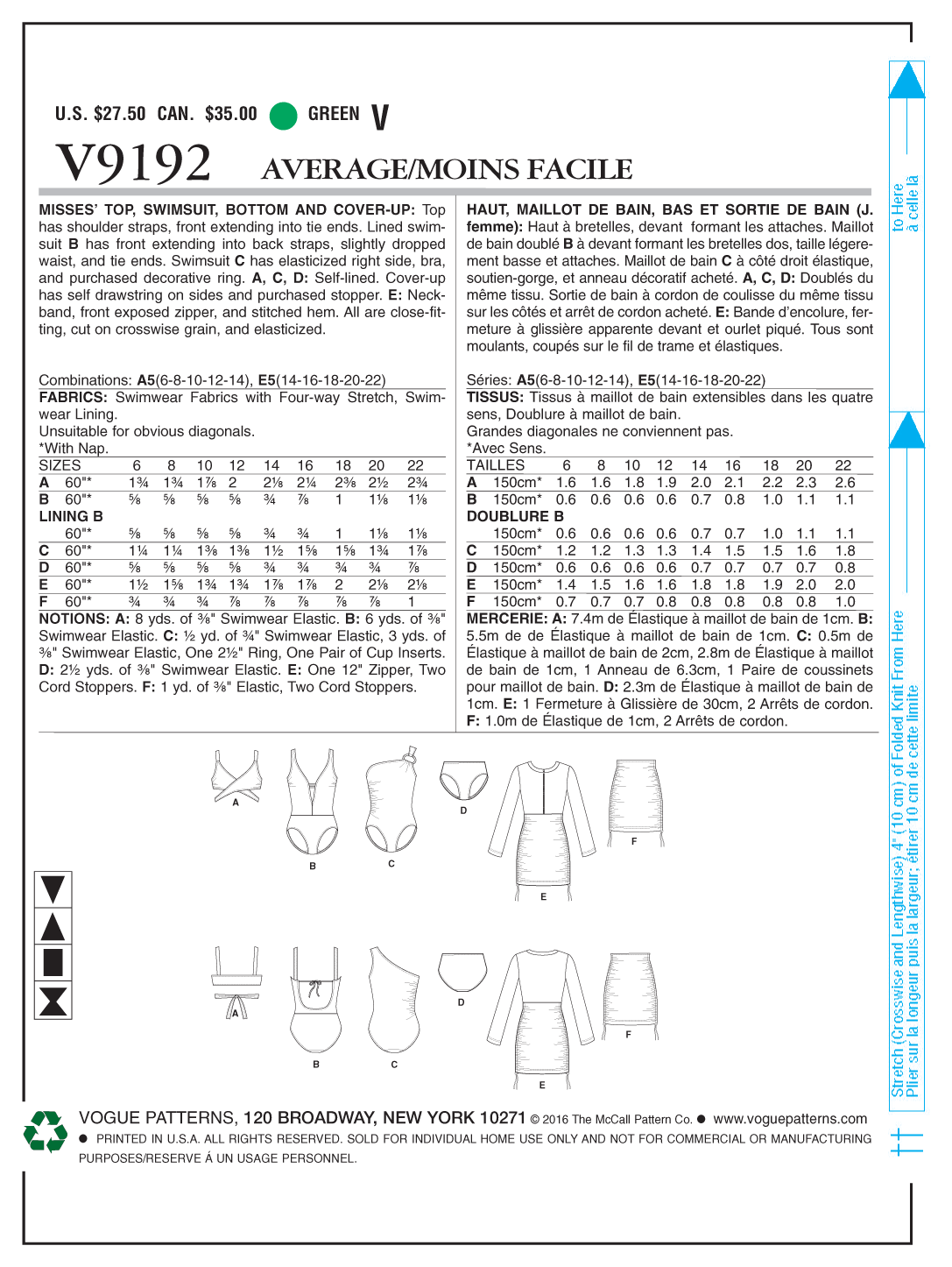 Vogue Swimwear and Cover-ups V9192