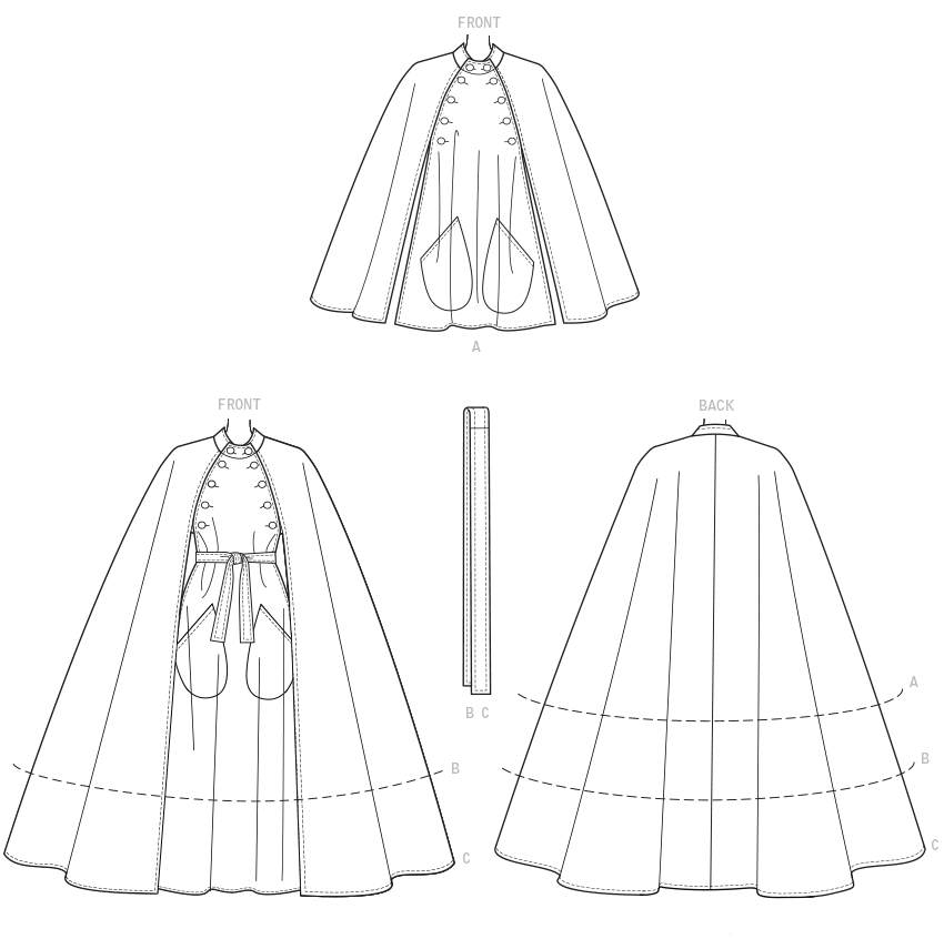 Vogue Cape and Belt V9288