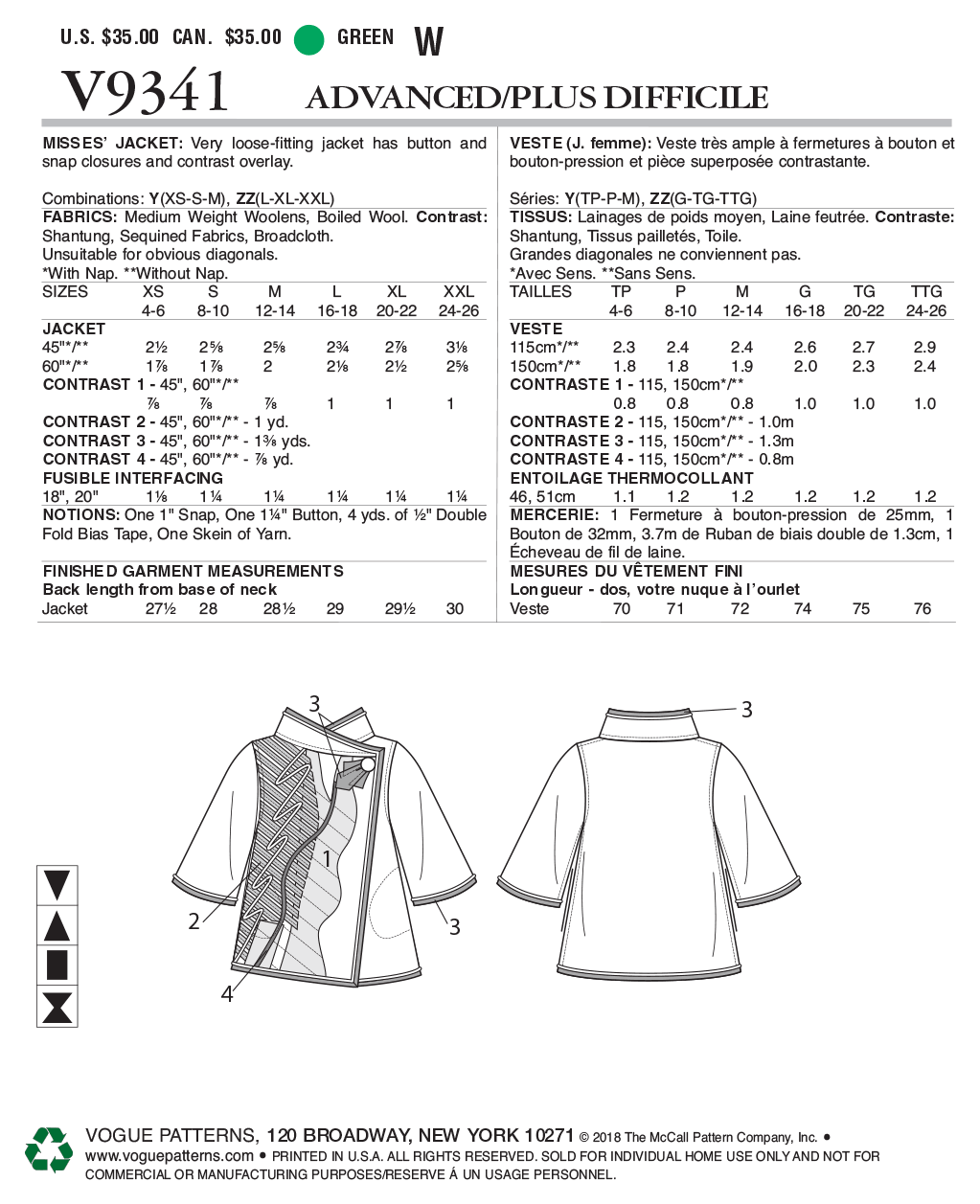 Vogue Jacket V9341