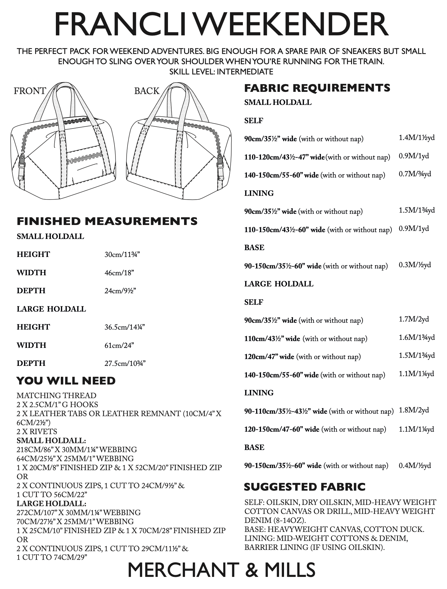 Merchant & Mills Francli Weekender Bag