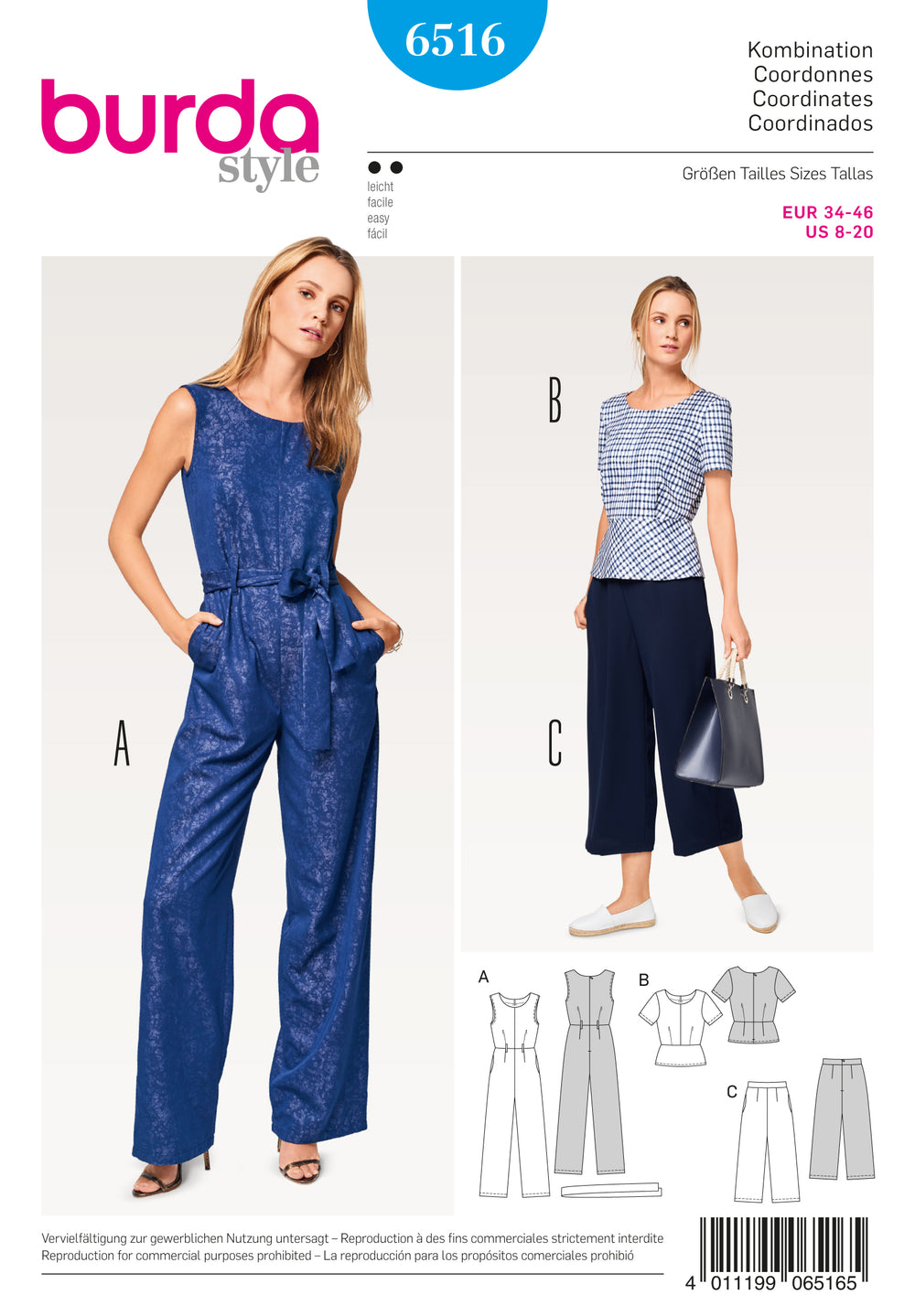 Burda Jumpsuit, Trousers and Top 6516