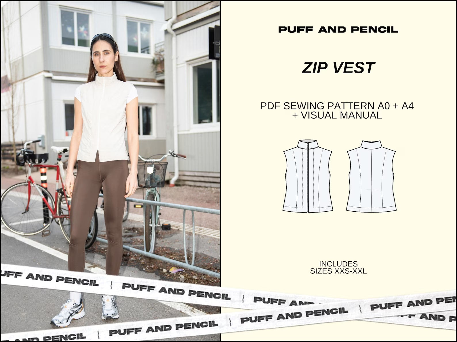 Puff and Pencil Zip Vest