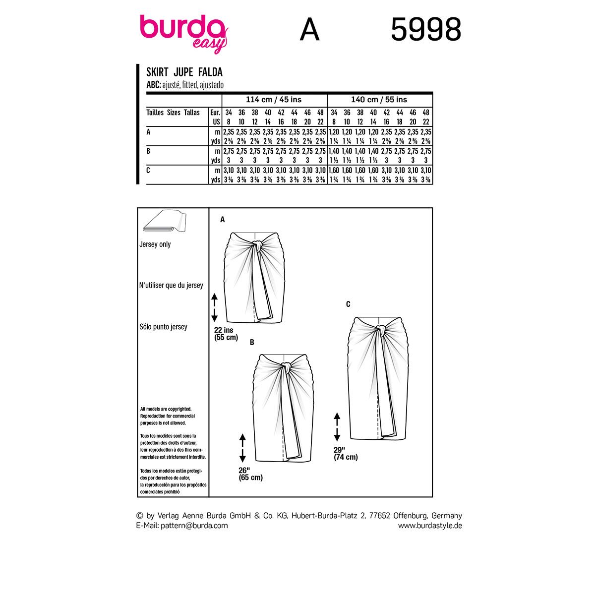 Burda Skirt 5998