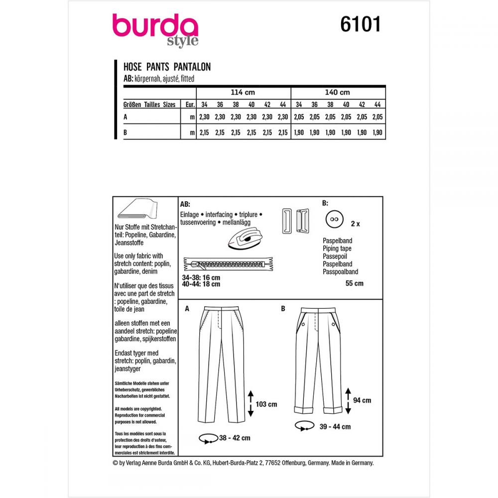 Burda Trousers 6101