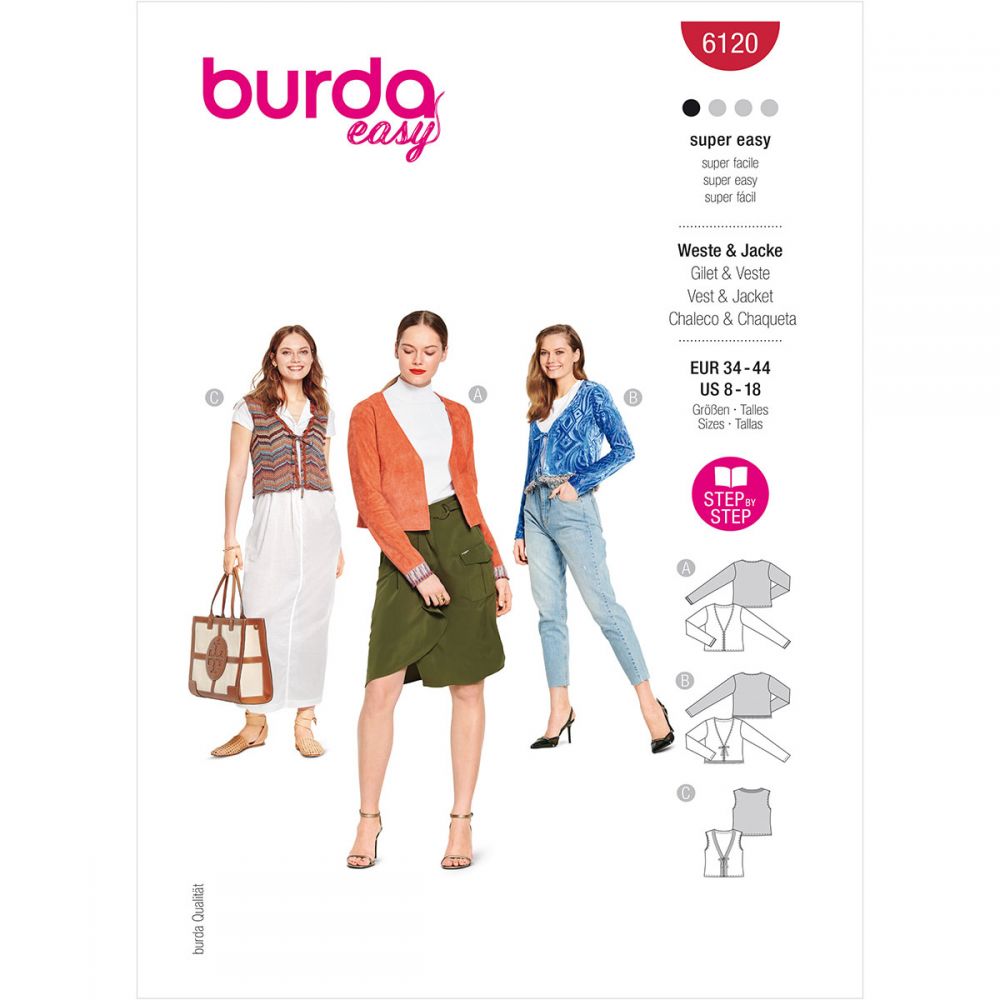 Burda Cardigan Jacket and Waistcoat 6120