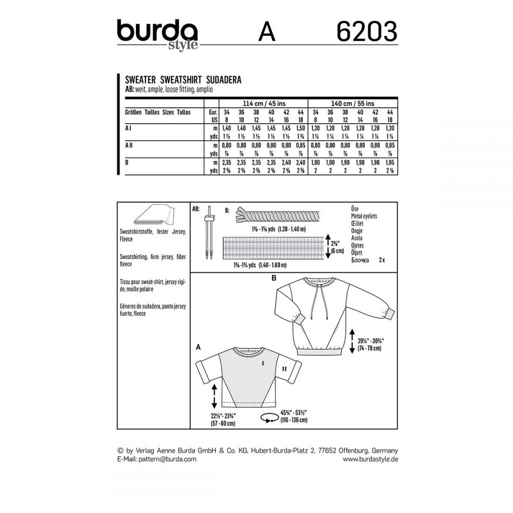 Burda Sweatshirt 6203