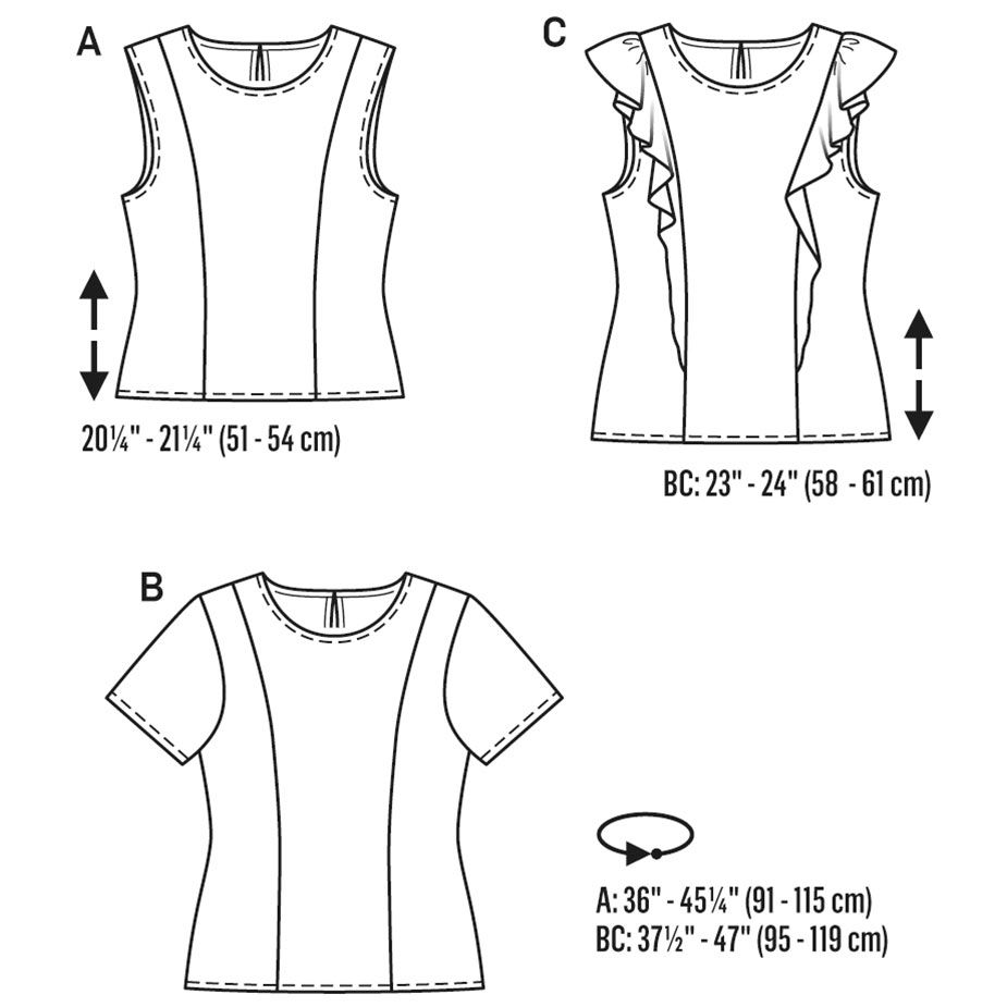 Patron De Couture Burda 6525 - Top Femme (blouse) - Tailles 34 à 46 (8-20) - Pour Débutantes Et Confirmées - 3