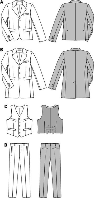 Burda Men's Suit and Waistcoat 6871