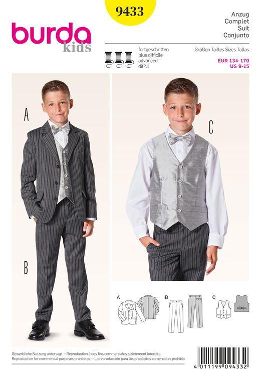 Burda Child/Teen Three Piece Suit 9433