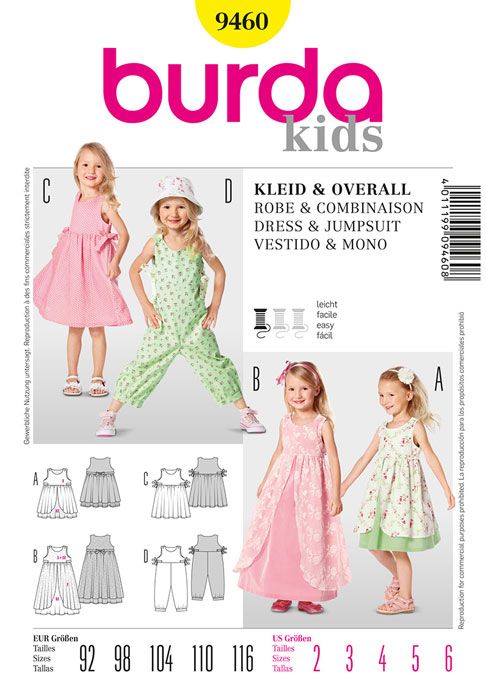 Burda Child Dresses and Jumpsuit 9460
