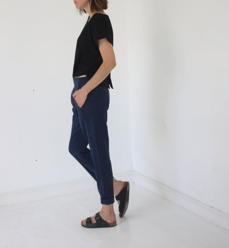 French Navy Calyer Pants