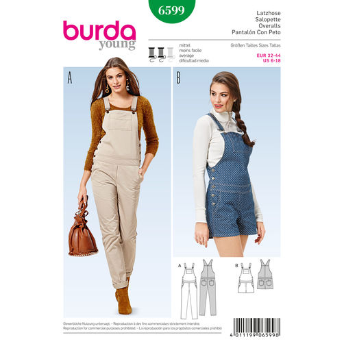 Burda Overalls/Dungarees 6599