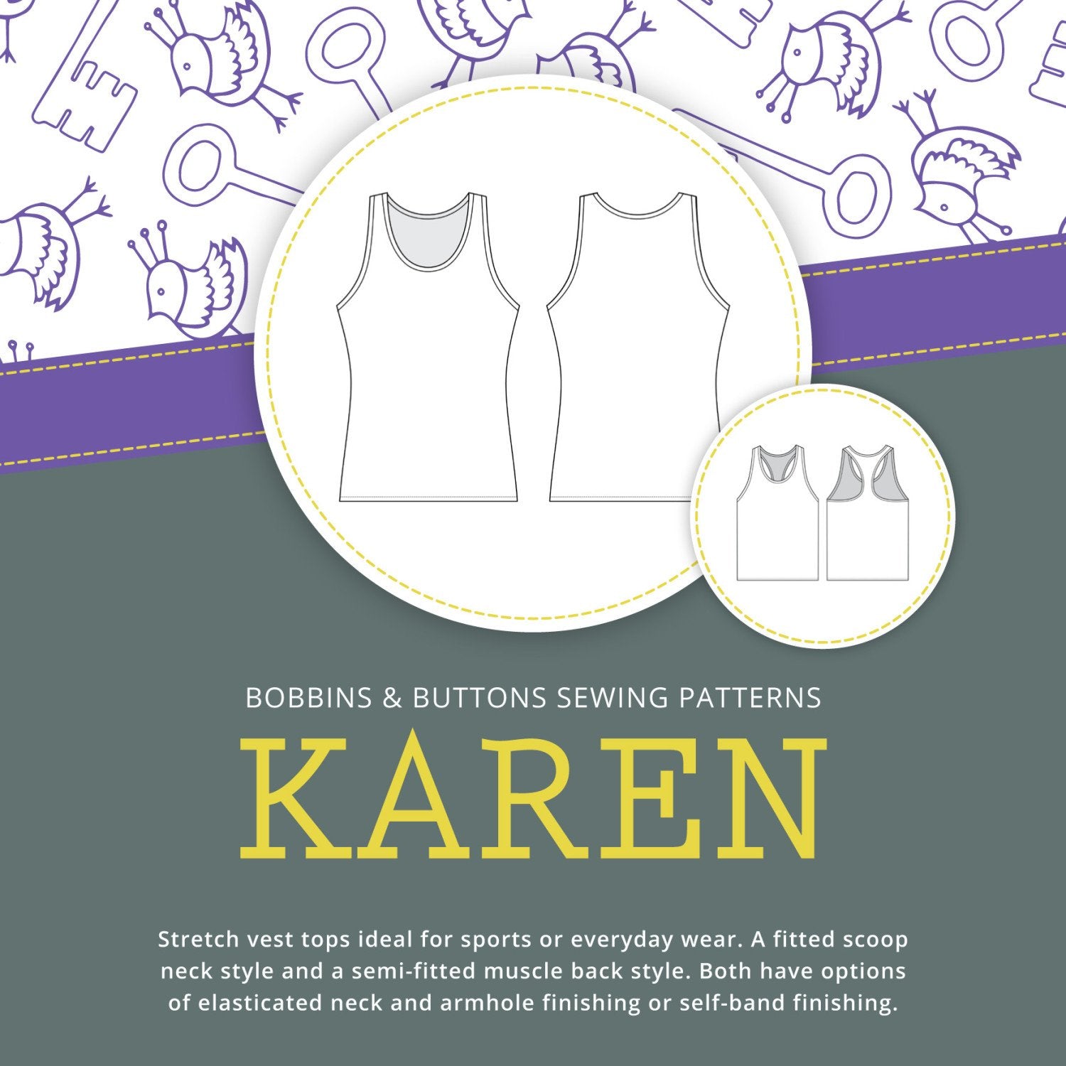 Bobbins and Buttons Karen Vest Top