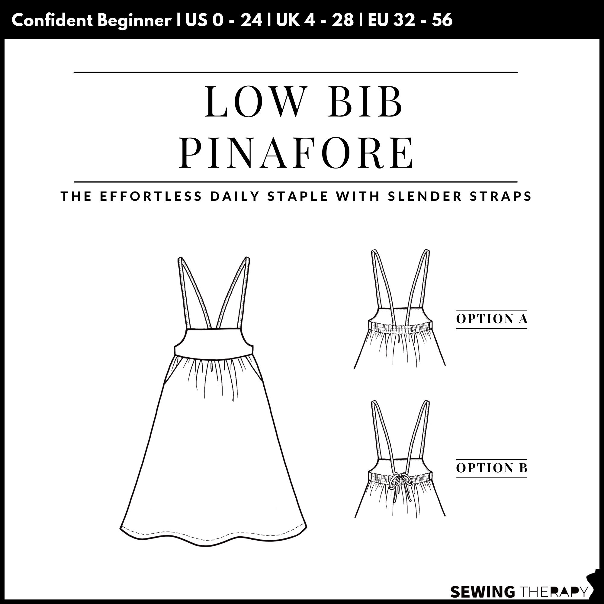 Sewing Therapy Low Bib Pinafore