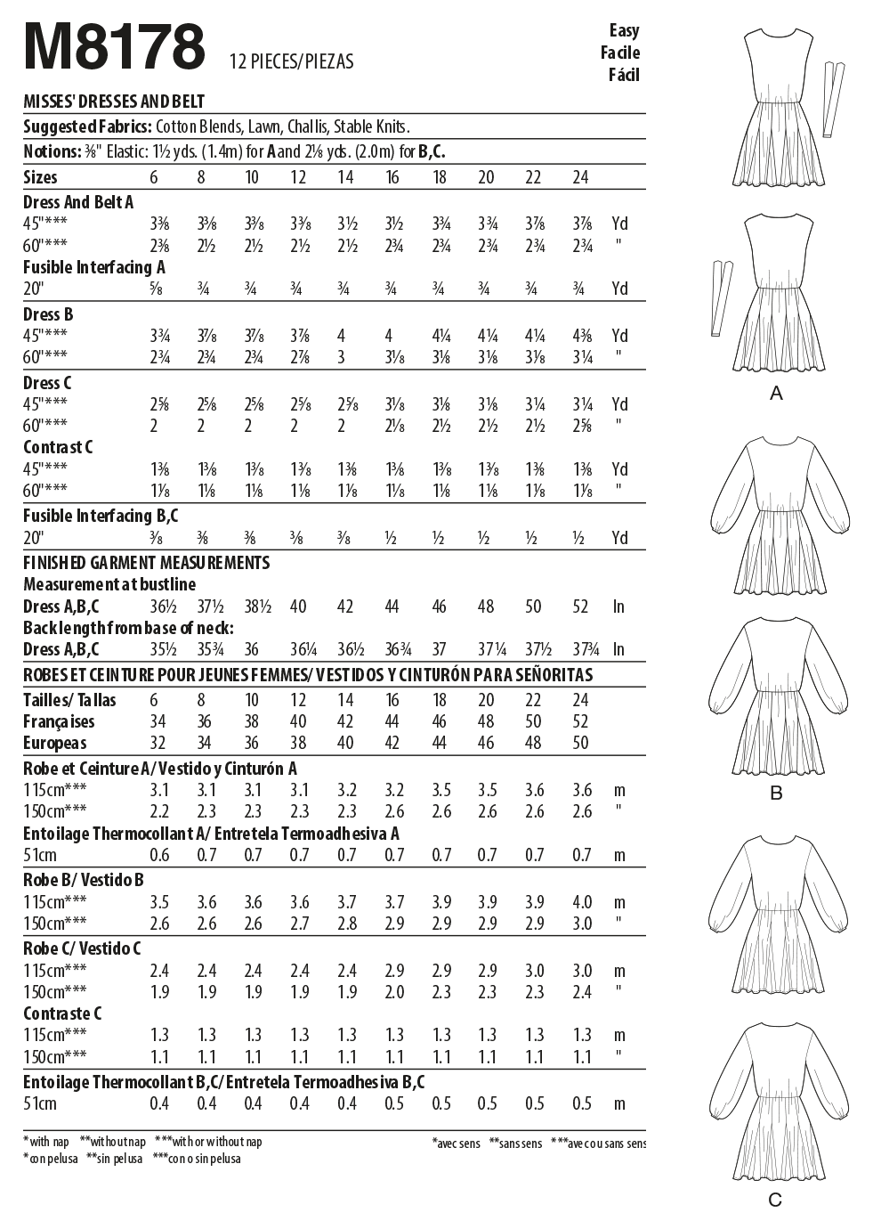 McCalls Dresses M8178