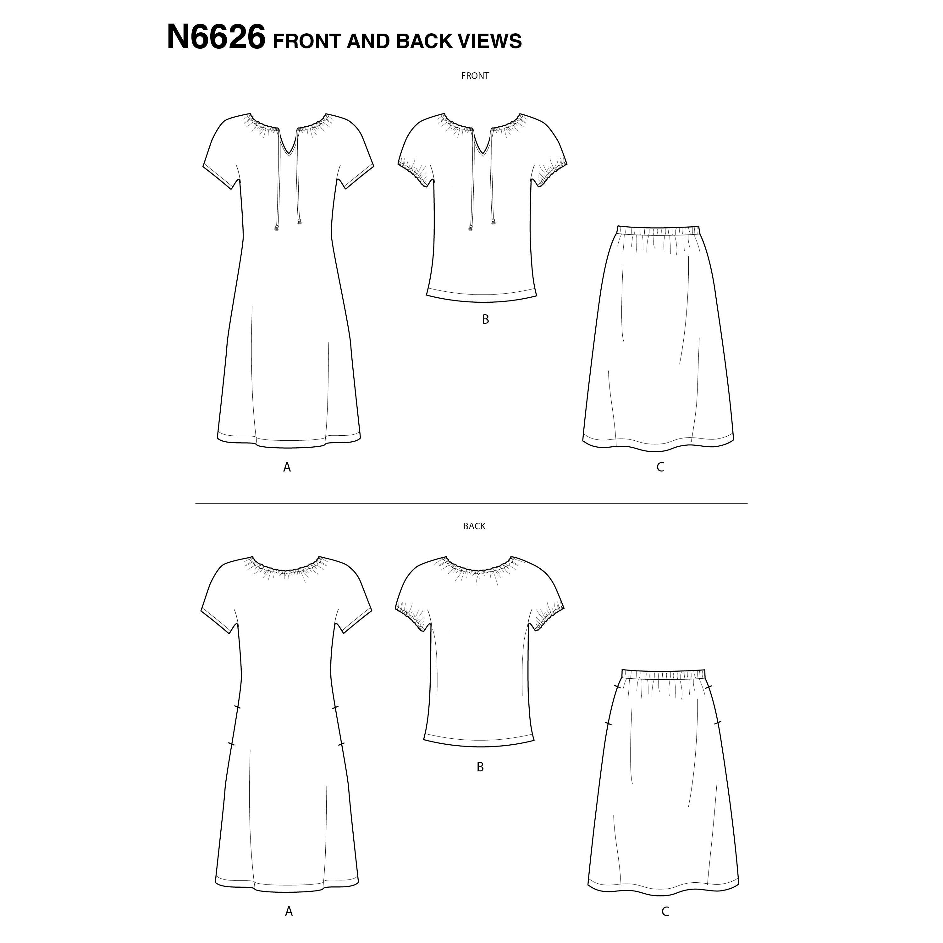 New Look Dress, Top and Skirt N6626