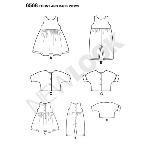 New Look Baby Dress, Romper and Jacket N6568