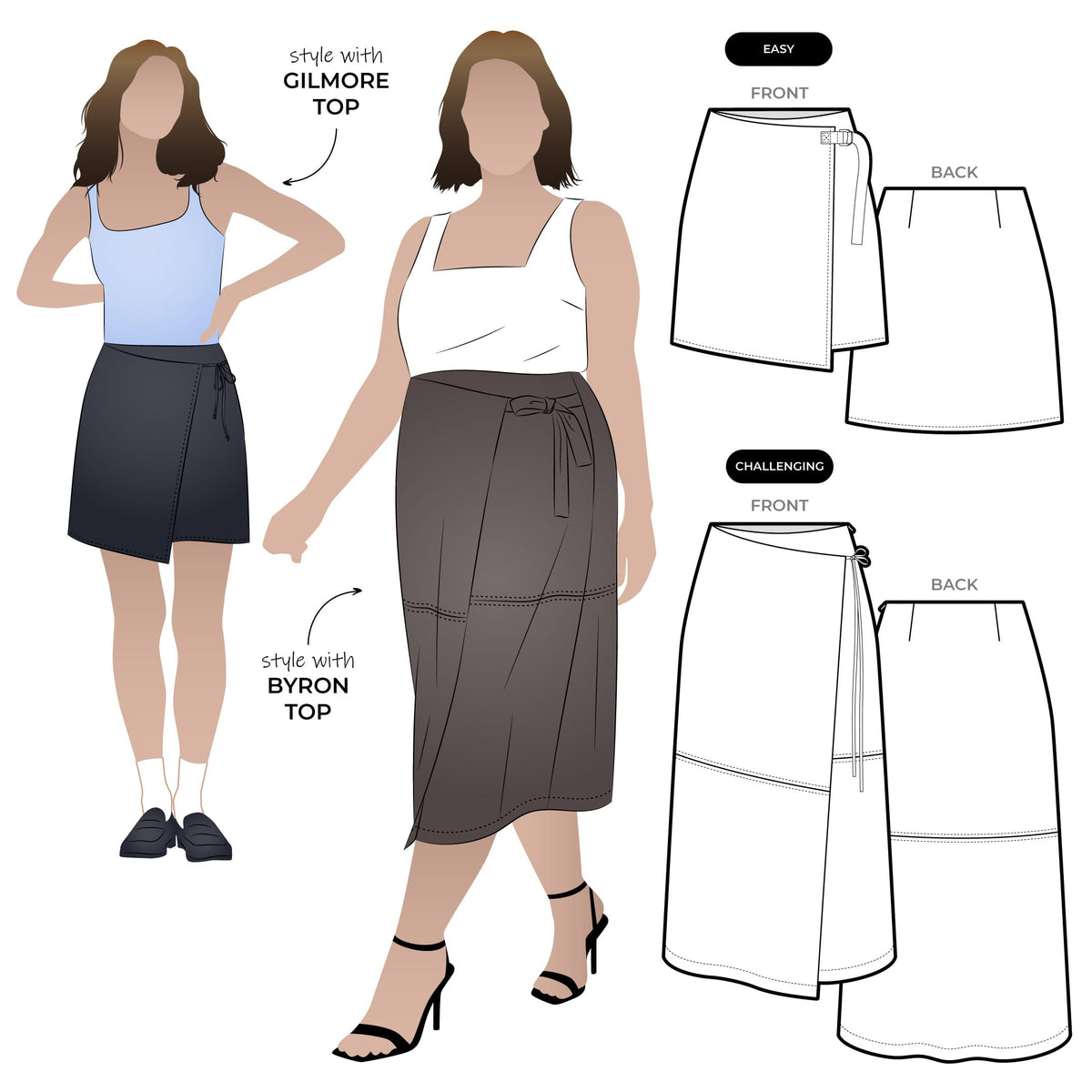 Style Arc Octavia Woven Wrap Skirt