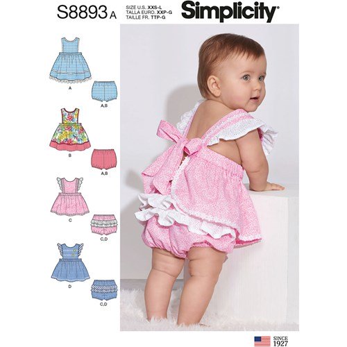 Simplicity Babies Dress and Panties S8893