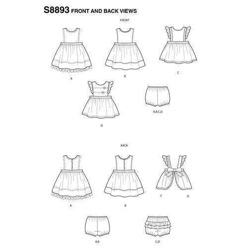 Simplicity Babies Dress and Panties S8893