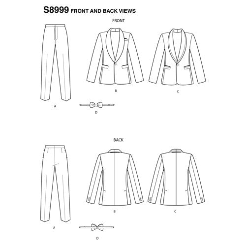 Simplicity Tuxedo Jacket, Trousers S8899