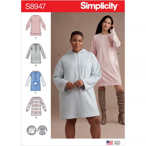 Simplicity Sweatshirt Mini Dresses S8947