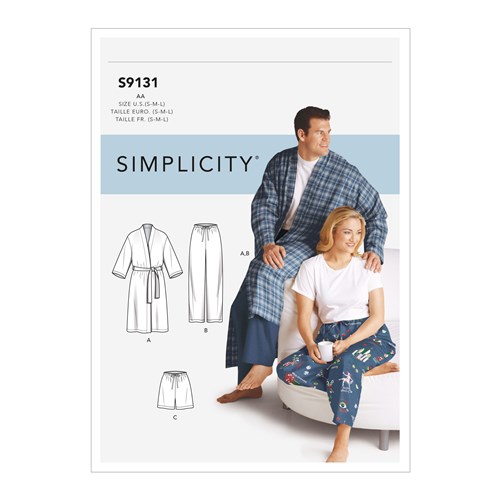 Simplicity Unisex Sleepwear and Robe S9131