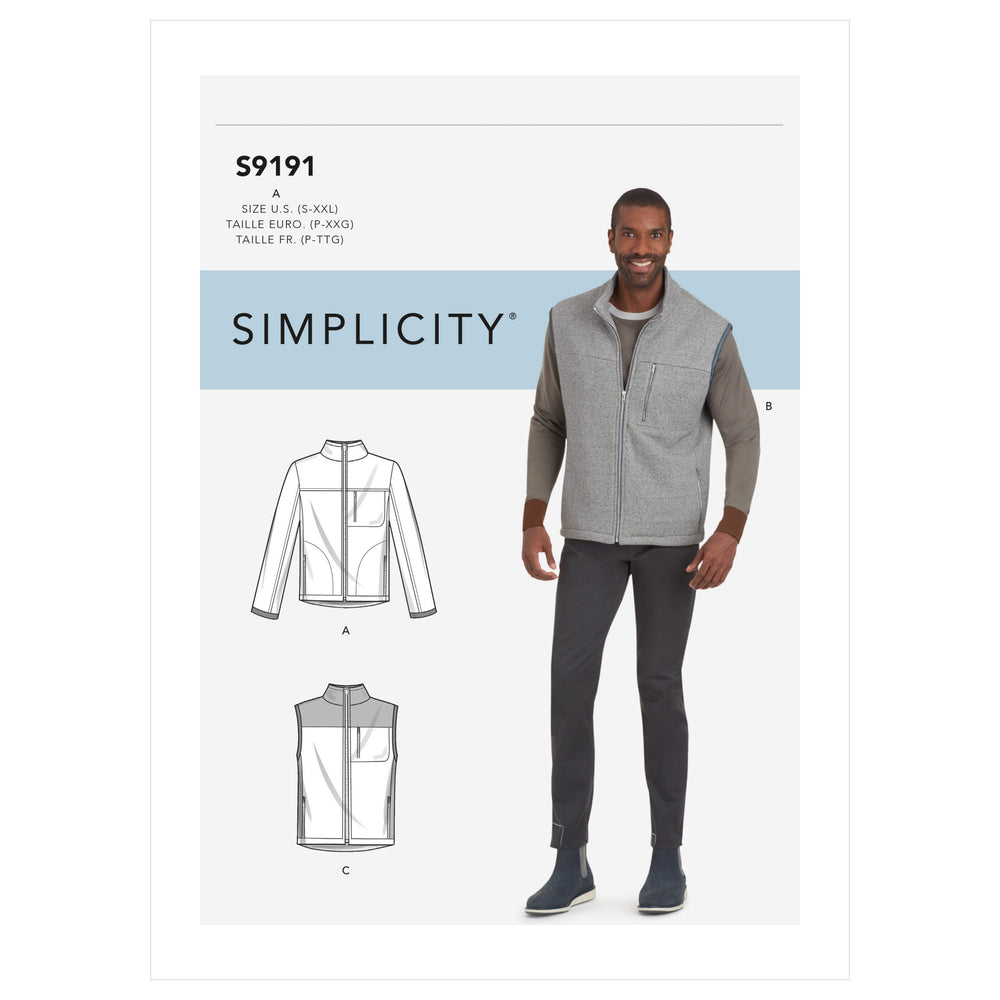 Simplicity Men's Vest and Jacket S9191