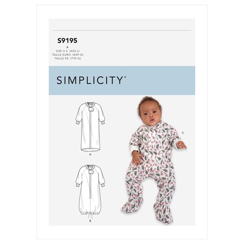 Simplicity Sleepsuit and Sleepwear S9195