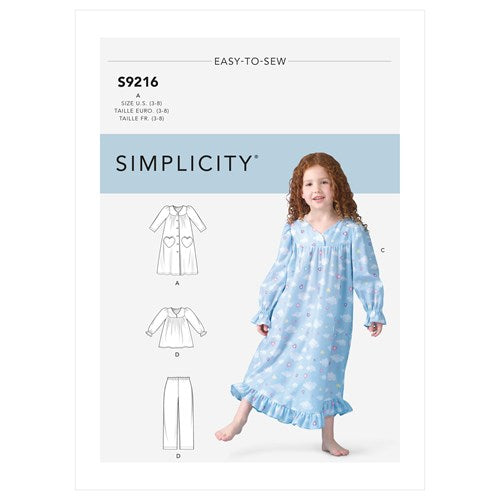 Simplicity Child/Girl Nightwear S9216