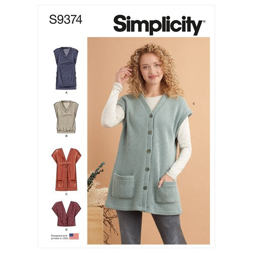 Simplicity Knit Vests S9374