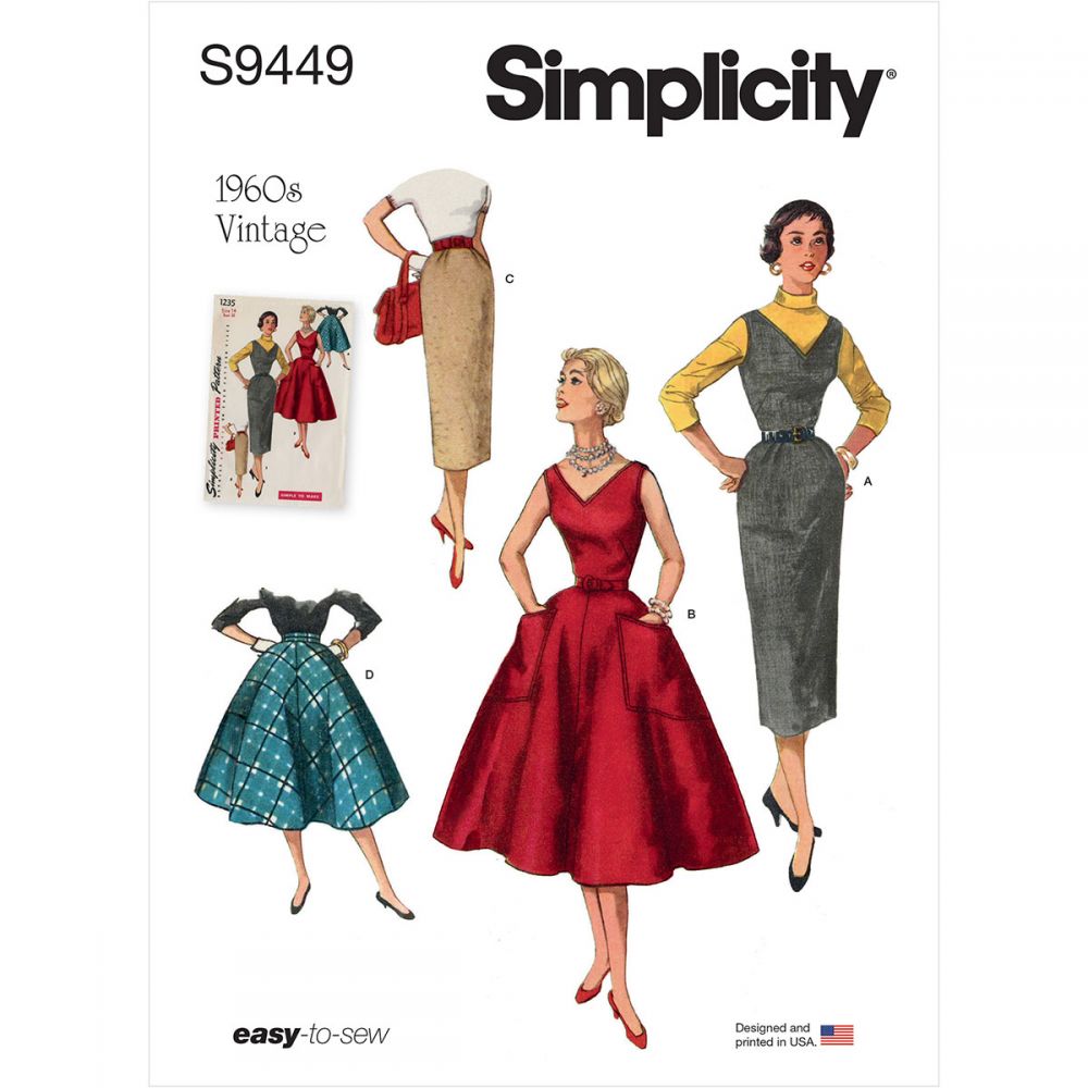 Simplicity Vintage Dress and Skirt S9449