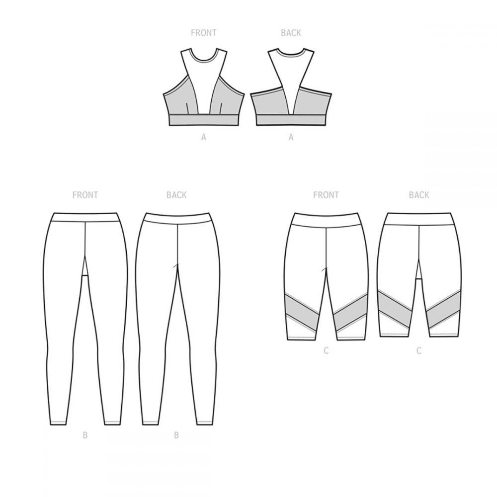 Simplicity Sports Bra, Leggings & Shorts S9620