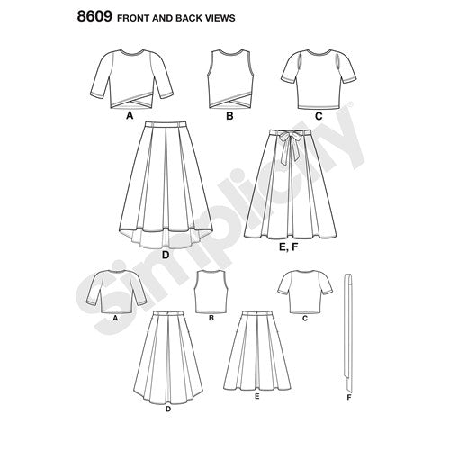 Simplicity Skirts & Tops S8609