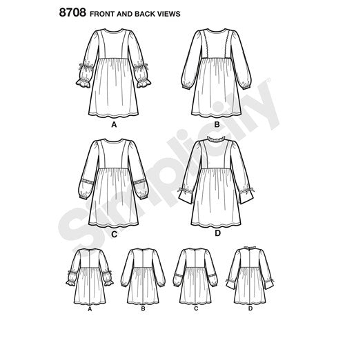 Simplicity Child/Teen Dresses S8708