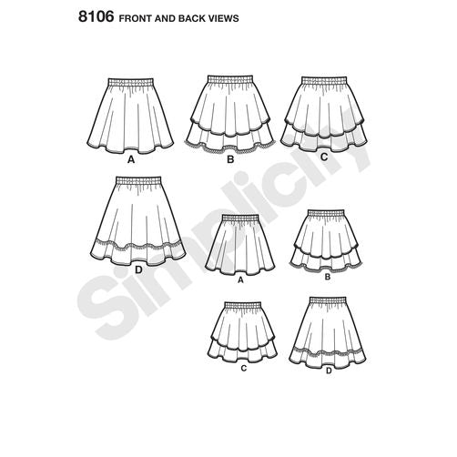Simplicity Child/Teen Skirts S8106