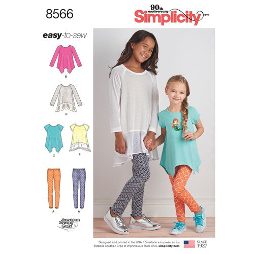 Simplicity Child/Teen Tunic and Leggings S8566