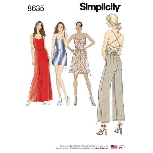 Simplicity Dress, Jumpsuit and Romper S8635