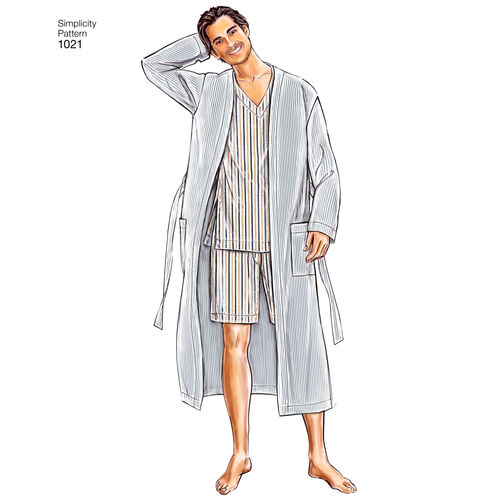 Simplicity Men's Pyjamas and Robe S1021