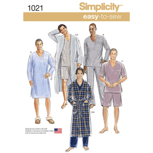 Simplicity Men's Pyjamas and Robe S1021