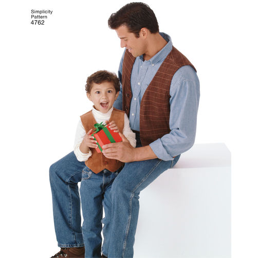 Simplicity Men/Boys Vests and Ties S4762