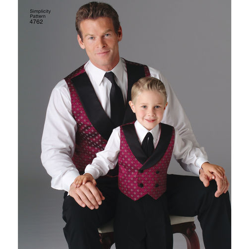 Simplicity Men/Boys Vests and Ties S4762