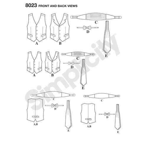 Simplicity Vest, Bow-tie & Cummerbund S8023