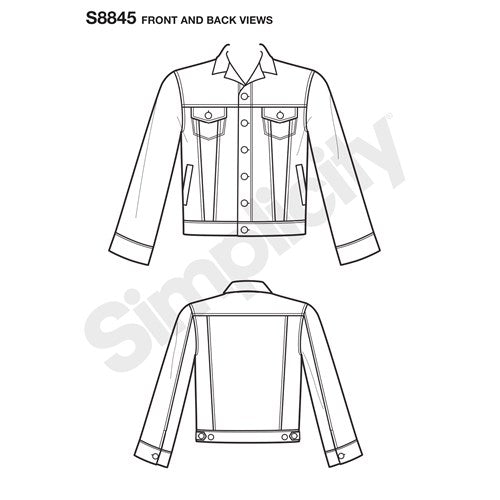 Simplicity Women/Men/Teen Jean Jacket S8845