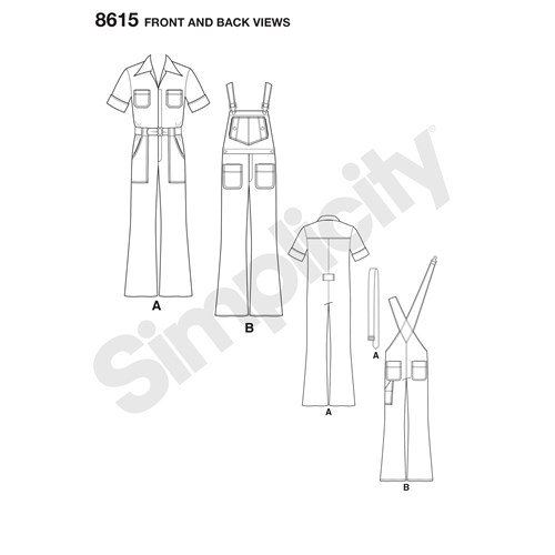 Simplicity Vintage Jumpsuit/Overalls S8615