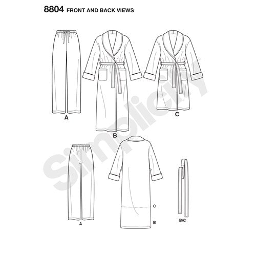Simplicity Unisex Nightwear S8804