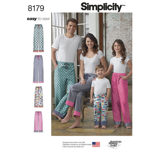 Simplicity Family Pj Bottoms S8179