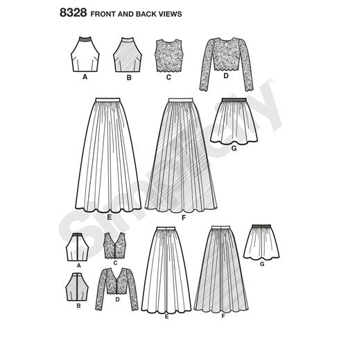 Simplicity  Skirts and Tops S8328