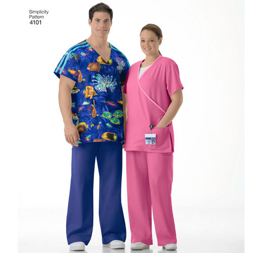 Simplicity Women's and Men's Scrubs S4101